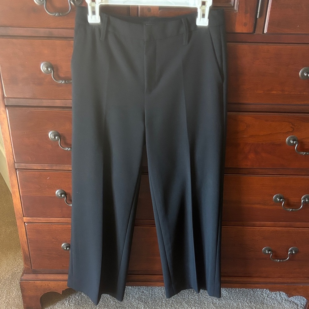 Banana republic black pants wide leg ankle length